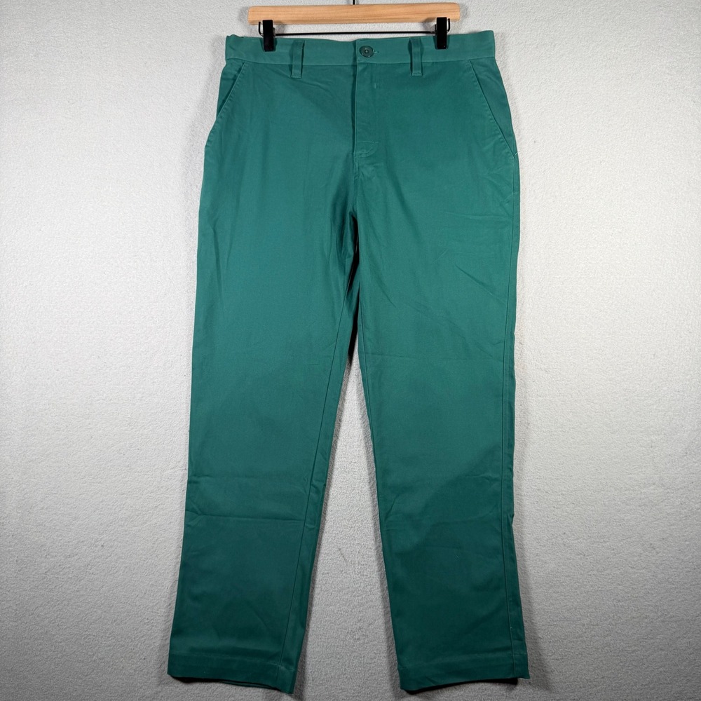 100 Thieves Mens Green Chino Pants Size 34 Cotton Spandex Twill Streetwear